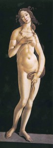 "Venus" by Sandro Botticelli (1445 - 1510); Tempera and oil on panel; H. 177cm x W. 71cm; Florence, ca. 1482, Galleria Sabauda, Turin, Italy