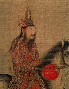 After Li Zanhua 李贊華 (c.899-936), also known as King Dongdan 東丹, ethnically he was Qidan (Liao) but achieved “Han” status, Nomads with a Tribute Horse, ink, color, and gold on silk, handscroll, 11th-12th century later copy